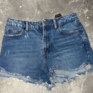 Zara Distressed Blue Jean Shorts